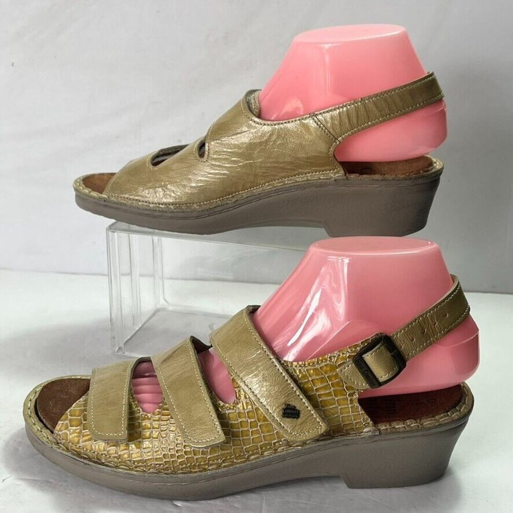 Finn Comfort Sandals Women's Size 36D 6 Jamaica Triple Strap Leather Snake Print - Picture 6 of 12